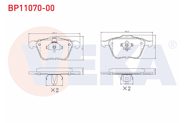 Fren Disk Balata Ön Opel Vectra C 4/5 Kapı (07.2005->)  VEKA BP11070-00
