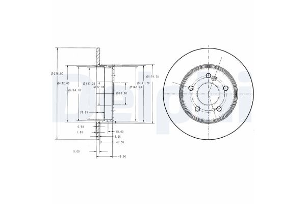 Fren Disk Ayna Arka Sağ ve Sol Mercedes C -Serisi Sedan (BM 202)(04.1993->)  DELPHI BG3326C