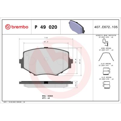Fren Disk Balata Ön BREMBO P 49 020