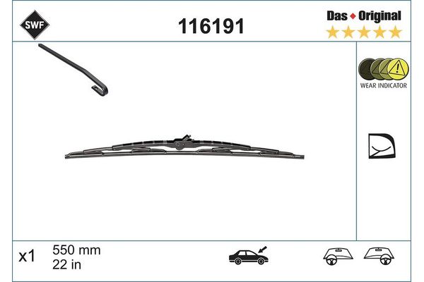 Silecek Süpürgesi Ön  550 mm - 22 inç SWF 116191