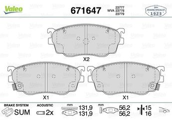Fren Disk Balata Ön VALEO 671647  CBY33323Z CBY3-33-23Z CBY33328Z CBY43323Z CBY4-33-23Z CBY43328Z CBY4-33-28Z G1YC3323Z G1YC-33-23Z G1YC3323ZA G1YC-33-23ZA G1YC3323ZB G1YC-33-23ZB G1YC3328ZA G1YC-33-28ZA G1YC3328ZB G1YC-33-28ZB G1YC3328ZC G1YC-33-28ZC G1YN3323Z G1YN-33-23Z G1YN3323ZA G1YN-33-23ZA G1YN3328Z G1YN-33-28Z G1YN3328ZA G1YN-33-28ZA GFYR3323Z GFYR-33-23Z GFYR3328Z GFYR-33-28Z GJYA3328ZA GJYA-33-28ZA