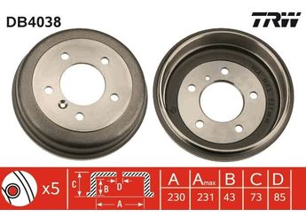 Kampana Arka Sağ veya Sol TRW DB4038  6014235101 A6014235101 601 423 51 01 A 601 423 51 01