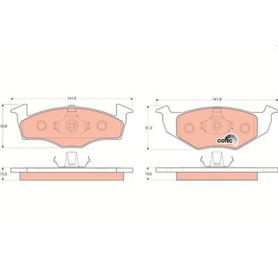 Fren Disk Balata Ön Volkswagen Fox (5Z1)(04.2005->2011)  TRW GDB1306