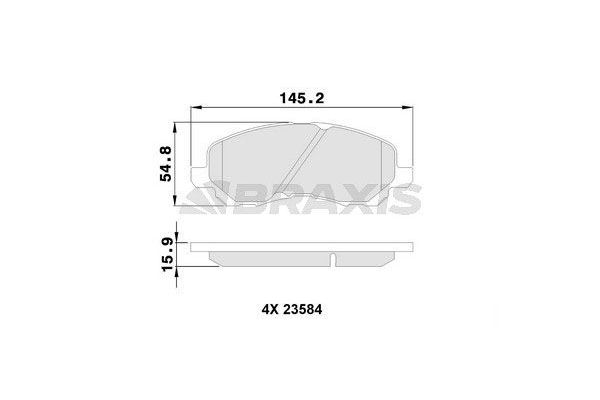 Fren Disk Balata Ön Citroen C4 Aircross (04.2012->)  BRAXIS AA0190