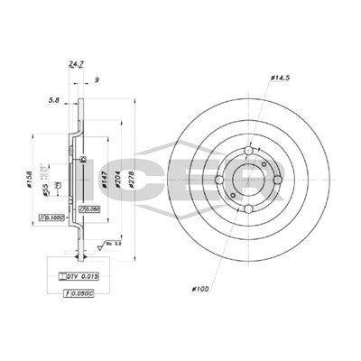 Fren Disk Ayna Arka Sağ ve Sol Toyota Yaris (KSP9/SCP9/NLP9)(2006->)  MGA 50260
