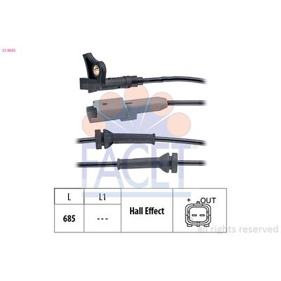 Abs Sensörü Ön Sağ veya Sol Citroen C4 5 Kapı (08.2010->)  FROW 257.1905.009