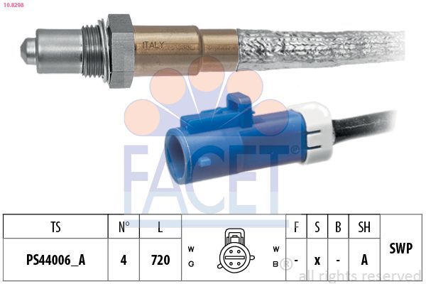 Oksijen (Lambda) Sensörü  Ford Focus 3/4/5 Kapı (CAP)(08.2004->)  FACET 10.8298