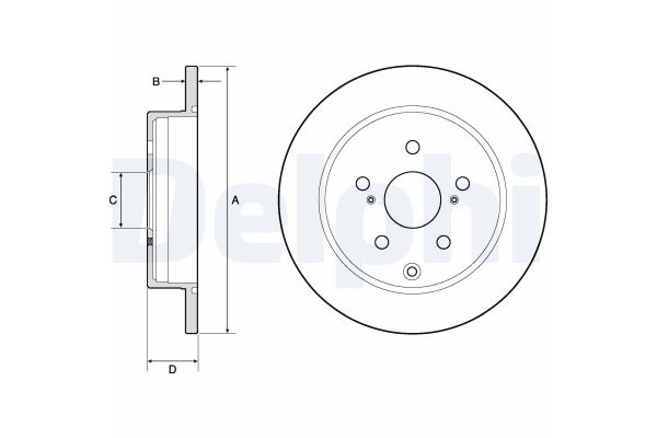 Fren Disk Ayna Arka Sağ ve Sol Toyota Prius + (ZVW40)(2012->)  DELPHI BG4757C