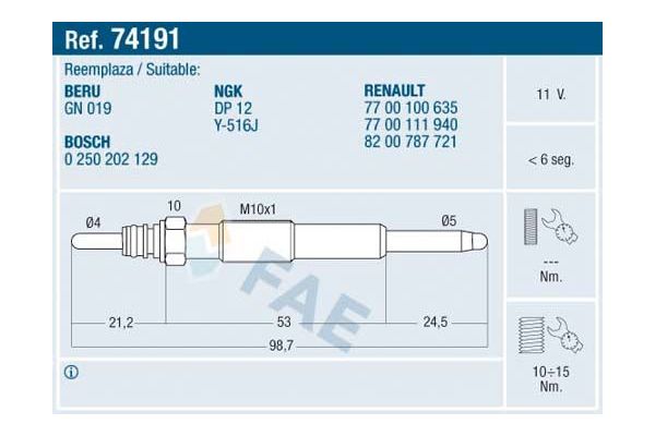 Isıtma Bujisi  ET1 EC737