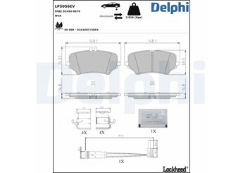 Fren Disk Balata Arka DELPHI LP5056EV  4200606 0004200606 4206403 0004206403 4206503 0004206503 4236801 0004236801 A0004200606 A0004206403 A0004206503 A0004236801