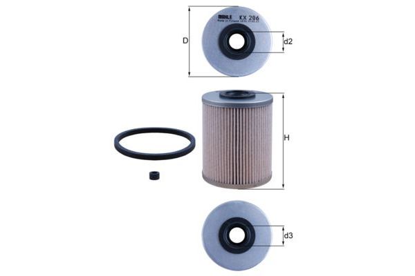 Yakıt Filtresi  Renault Laguna (B56)(04.1998->)  MAHLE KX 206D