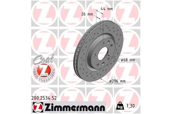 Fren Disk Ayna Ön Sağ ve Sol Renault Koleos II (05.2017->)  ZIMMERMANN 200.2534.52