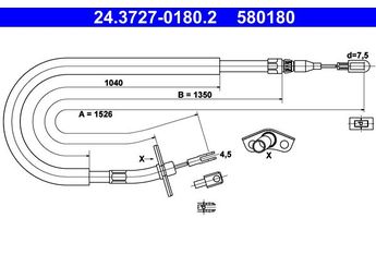 El Fren Teli Arka Sağ ATE 24.3727-0180.2  A9044200285 9044200285 904 420 02 85 A 904 420 02 85 2D0609722 2D0 609 722