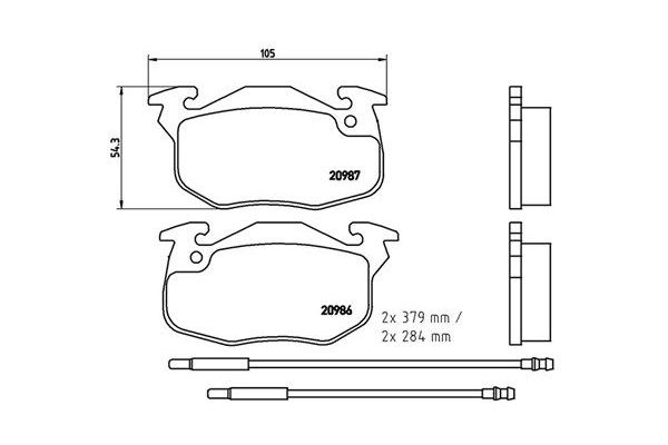Fren Disk Balata Ön Peugeot 309 (02.1986->)  MAGNETI MARELLI 363700461099