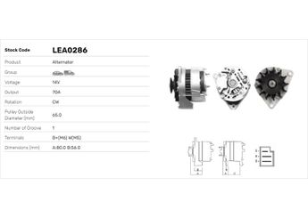 Alternatör  LUCAS ELEKTRIK LEA0286  8EL737667001 8EL737667-001 8523254 8540684 8545592 8545642 8545659 8557076 8559742 8567570 8571838 8572703 8577694