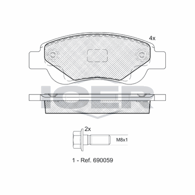 Fren Disk Balata Ön Citroen C1 (03.2014->)  AYD 60438B