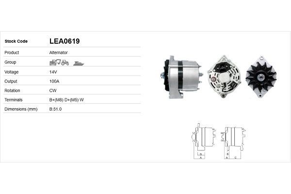 Alternatör  LUCAS ELEKTRIK LEA0619