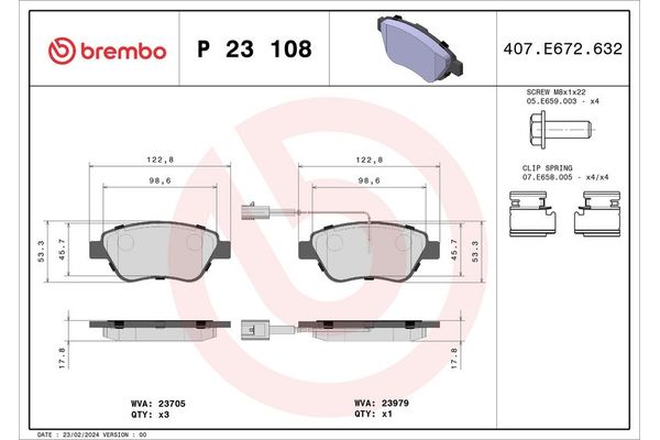 Fren Disk Balata Ön BREMBO P 23 108