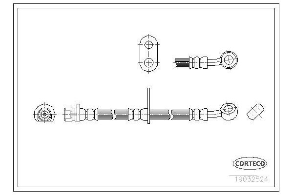 Fren Hortumu Ön Sağ veya Sol Honda Logo (GA3)(01.1999->)  CORTECO 19032524