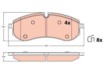 Fren Disk Balata Arka TRW GDB2382  2N0698451 2N0698451A 2N0 698 451 2N0 698 451 A