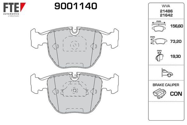 Fren Disk Balata Ön BMW X3 Serisi (E83)(09.2003->)  FTE 9001140