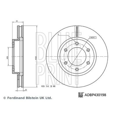 Fren Disk Ayna Ön Sağ ve Sol Ford Ranger (TKE)(2011->)  BLUE PRINT ADBP430198