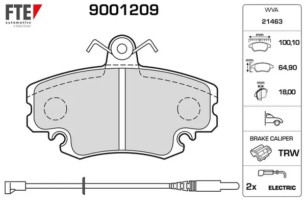 Fren Disk Balata Ön Peugeot 205 (02.1983->)  FTE 9001209