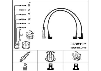 Buji Kablosu  NGK 2569  56998031A 056 998 031 A 171998031B 171 998 031 B 321998031 321 998 031 321998031A 321 998 031 A 56998031 569 980 31