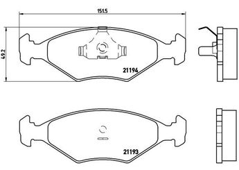 Fren Disk Balata Ön BREMBO P 23 040  71738153 ZBC698151A ZBC698151B 5882942 5882984 5888528 7076376 71773141