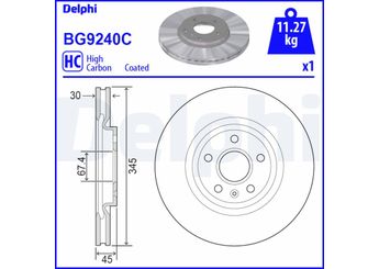 Fren Disk Ayna Ön Sağ ve Sol DELPHI BG9240C  13598064