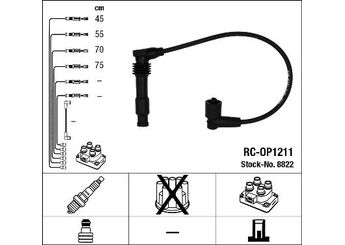 Buji Kablosu  BREMI 300/713  1612655 16 12 655 1612659 16 12 659 93176699 93 176 699 93176703 93 176 703