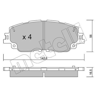 Fren Disk Balata Ön Toyota Prius (W60)(2023->)  METELLI 22-1227-0