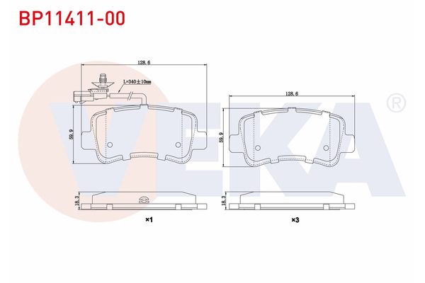 Fren Disk Balata Arka Nissan Interstar P.Van (12.2021->)  VEKA BP11411-00