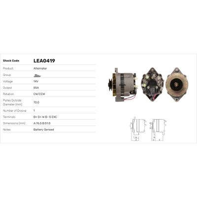 Alternatör  LUCAS ELEKTRIK LEA0419