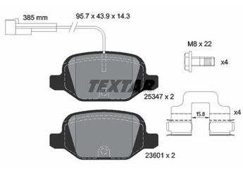 Fren Disk Balata Arka TEXTAR 2534701  77363445 77365754 77367241