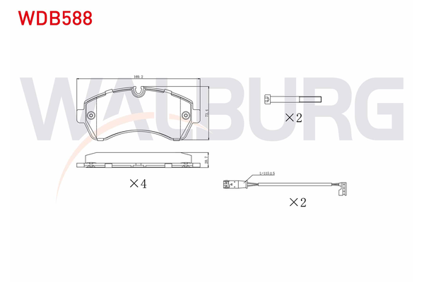 Fren Disk Balata Ön Mercedes eSprinter III P.Van FWD (910)(03.2020->01.2024)  WALBURG WDB588