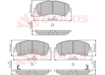 Fren Disk Balata Ön BRAXIS AA0617  D10604BA0A D10604EA0A D1060-4BA0A D1060-4EA0A