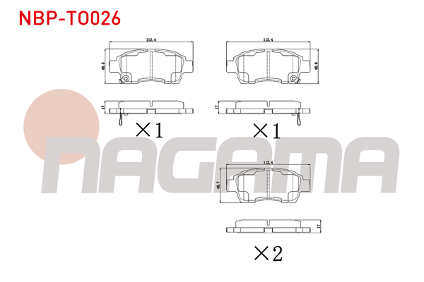 Fren Disk Balata Ön Toyota Yaris (NCP1/NLP1/SCP1)(1999->)  NAGAMA NBP-TO026