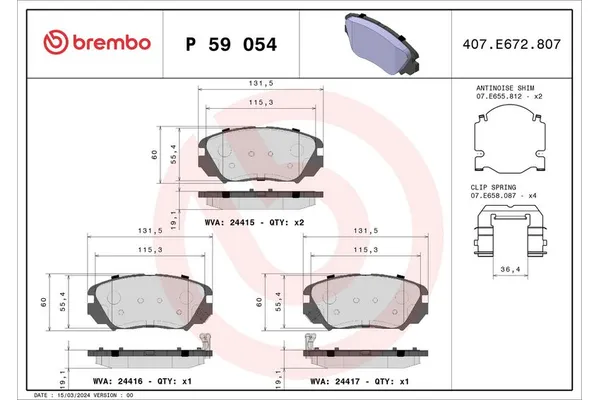 Fren Disk Balata Ön Opel Insignia A Sports Tourer (10.2008->)  BREMBO P 59 054
