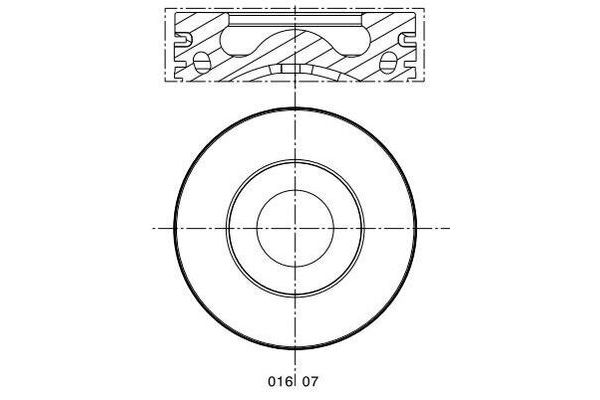 Piston (86.00MM-STD) (0.20MM KISA)  MAHLE 016 07 10