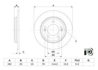 Fren Disk Ayna Arka Sağ ve Sol BOSCH 0 986 479 G29  58411G2300 58411 G2300
