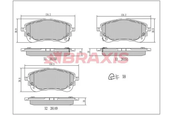 Fren Disk Balata Ön Toyota Yaris Cross (2021->)  BRAXIS AA0785