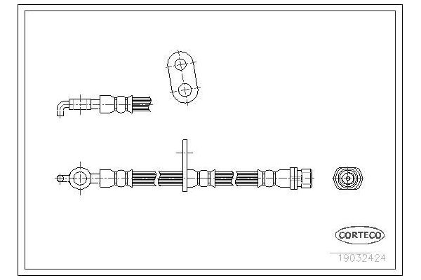 Fren Hortumu Ön Sağ Toyota Starlet (P8)(1989->)  CORTECO 19032424