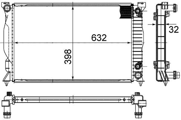 Su Radyatörü  Audi A4 Cabriolet (8H)(04.2002->)  MAHLE CR 1898 000S