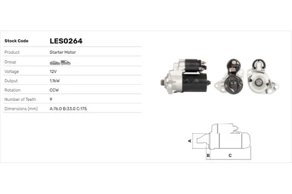 Marş Dinamosu  Seat Alhambra (7V8)(01.1996->)  LUCAS ELEKTRIK LES0264