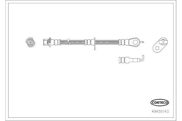 Fren Hortumu Ön Sağ veya Sol Peugeot 108 TOP (03.2014->)  SVAC 60-0133