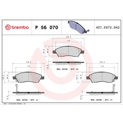 Fren Disk Balata Ön BREMBO P 56 070