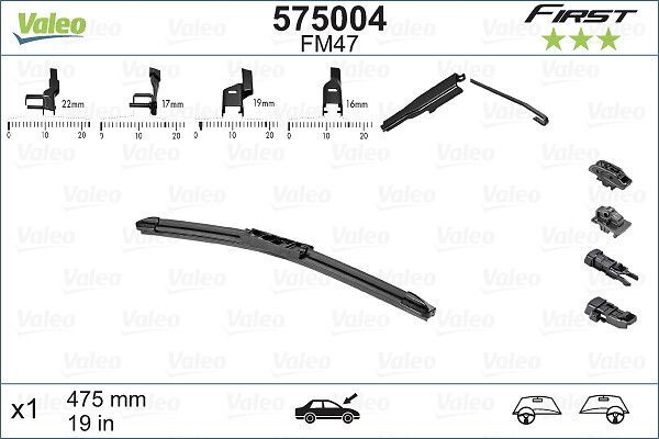Silecek Süpürgesi Ön  475 mm - 19 inç Volkswagen Polo II (867/871/873)(10.1981->1992)  VALEO 575004