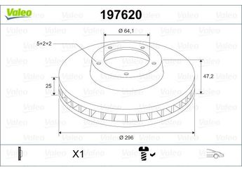 Fren Disk Ayna Ön Sağ ve Sol VALEO 197620  197620 45251TL1G00 45251-TL1-G00 45251TL1G01 45251-TL1-G01