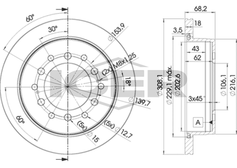 Fren Disk Ayna Arka Sağ ve Sol AYD 50453  4243160270 4243160201 42431-60201 42431-60270 4243160130 42431-60130 4243160190 42431-60190 4243160200 42431-60200